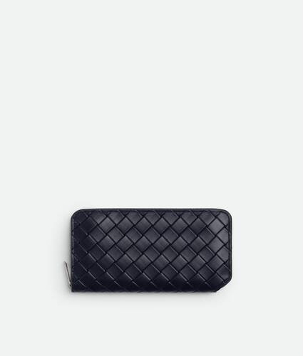 Men's Intrecciato Stamp Zip Around Wallet in Abyss Bottega Veneta South Korea EN - Image 1