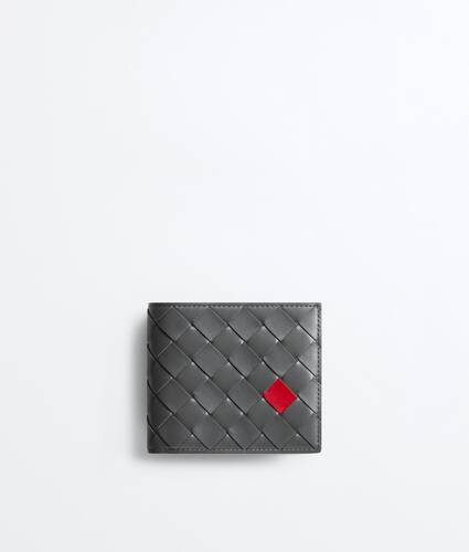 Men's Intrecciato Bi-Fold Wallet With Coin Purse in Obsidian grey/radar Bottega Veneta United Kingdom EN - Image 1
