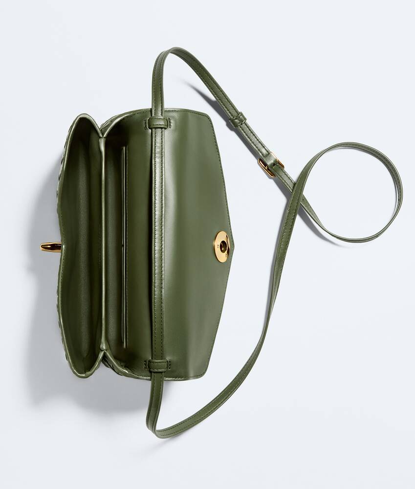 Women's Knot Lock in Green tweed Bottega Veneta Singapore EN - Image 3