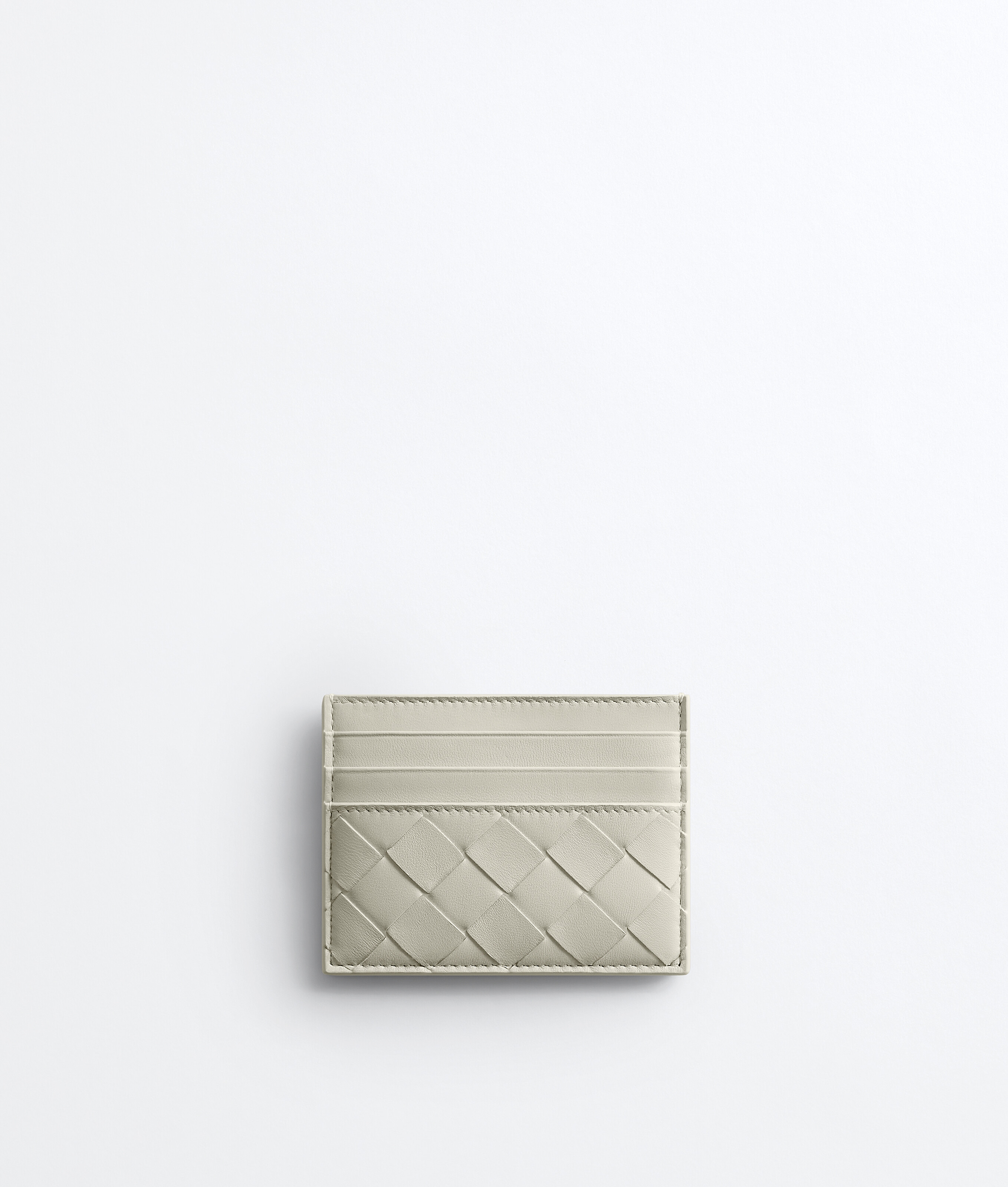 Bottega Veneta Intrecciato Credit Card Case In Silica Grey