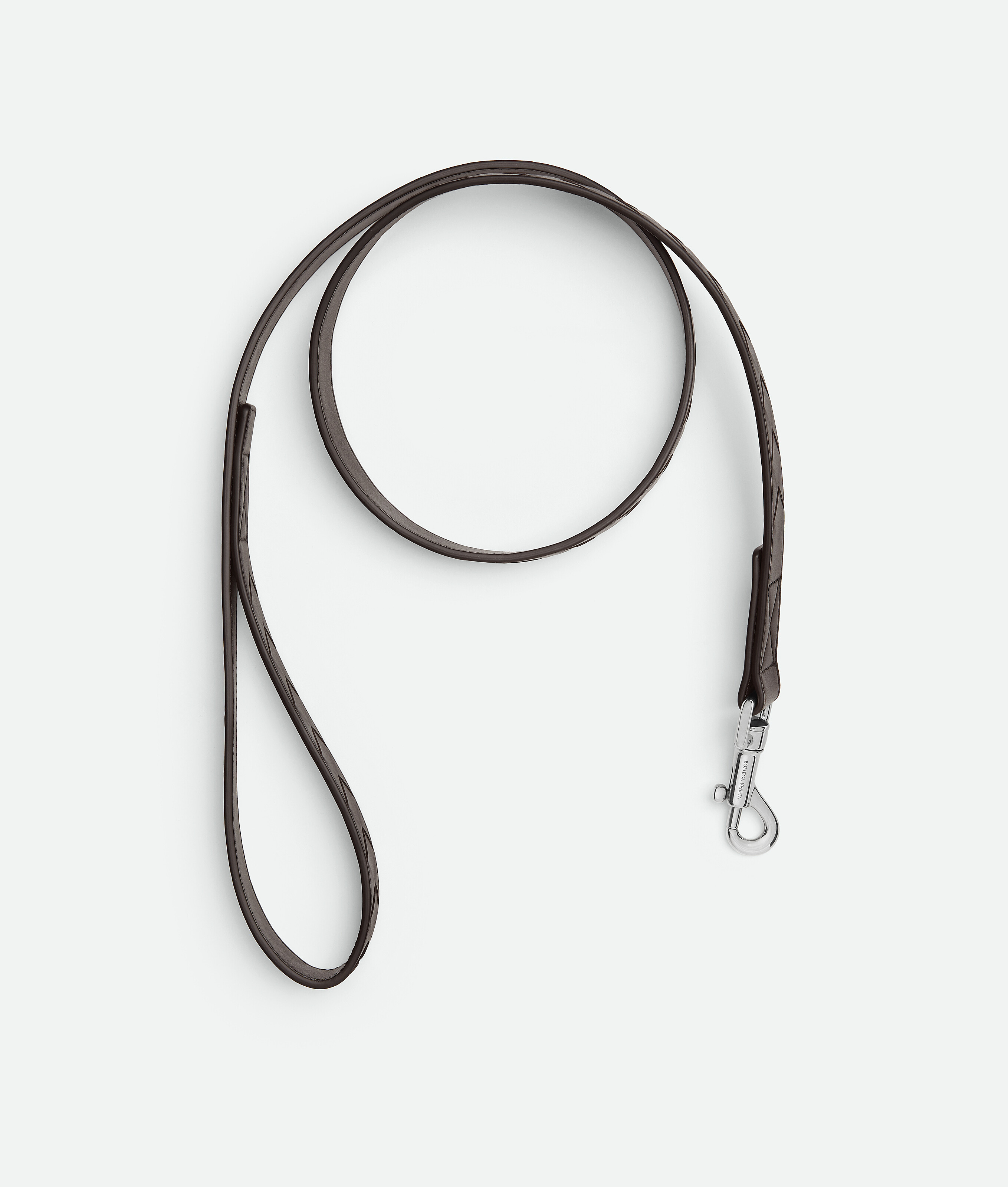 Bottega Veneta Medium Intrecciato Dog Leash In Black
