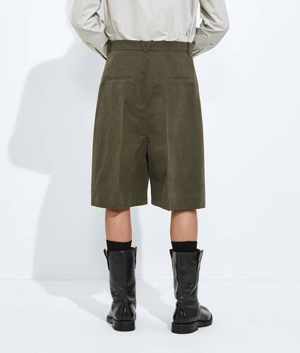 Cotton and Silk Crinkled Shorts