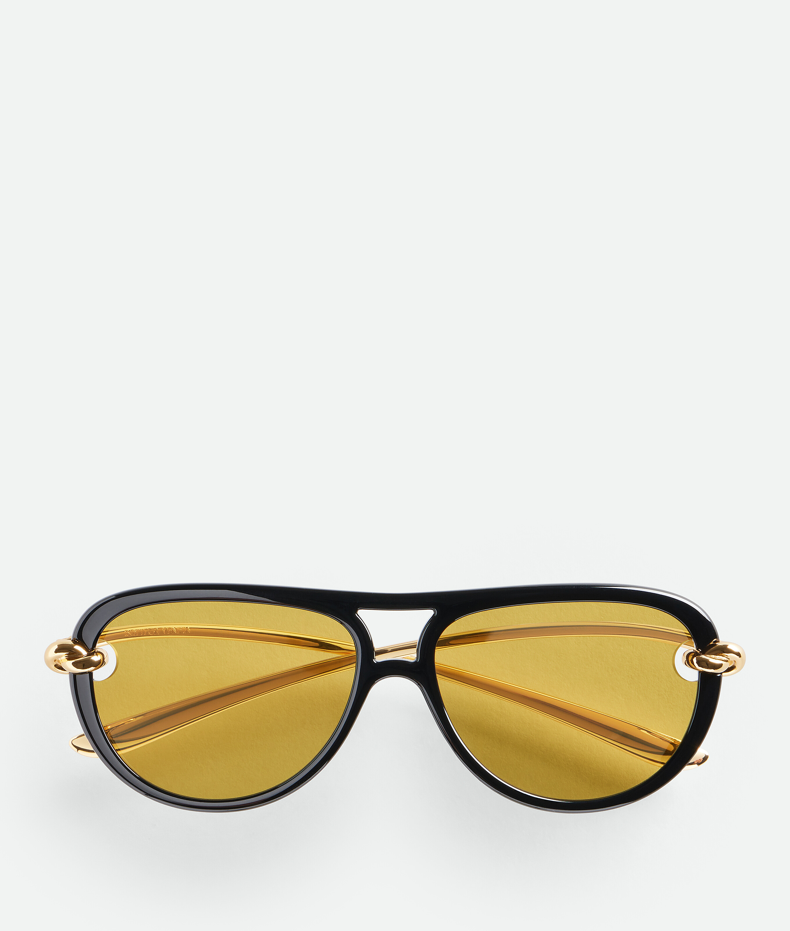Bottega Veneta Knot Aviator Sunglasses In Black