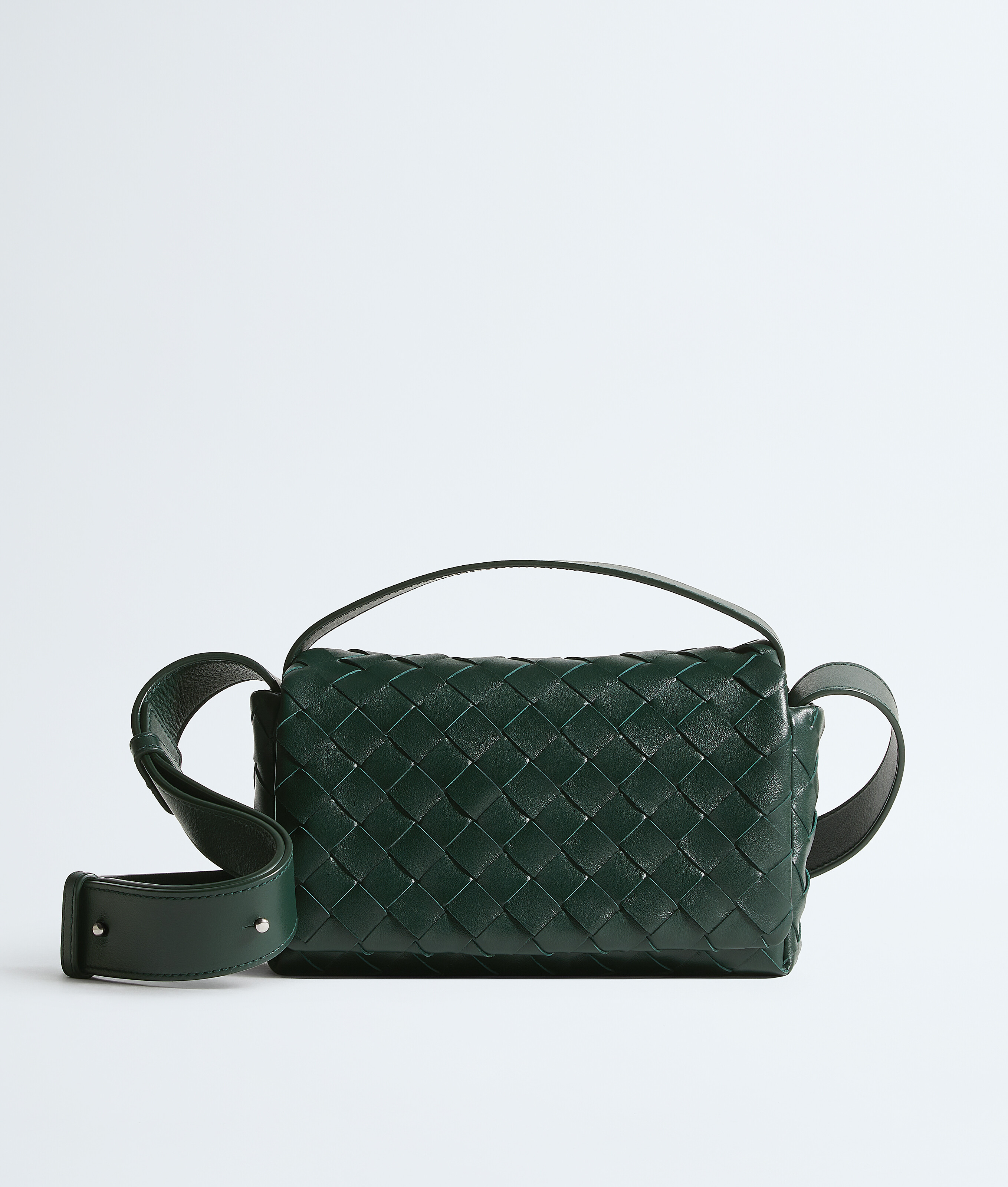 Men's Intrecciato Mini Bag With Flap in Alpi green | Bottega Veneta US