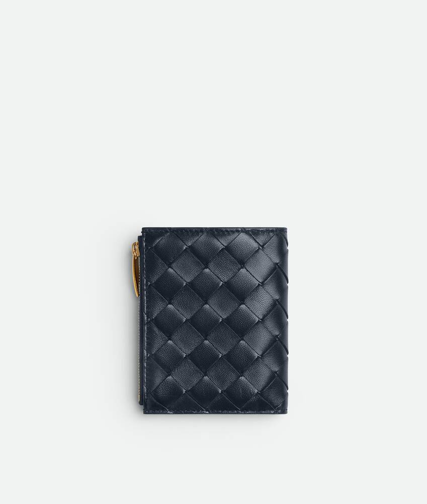 Women's Small Intrecciato Bi-Fold Zip Wallet in Space Bottega Veneta France EN - Image 3