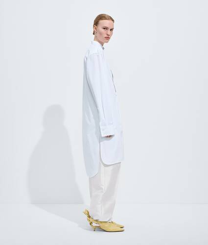 Women's Compact Cotton Poplin Shirt in White Bottega Veneta Estonia EN - Image 2
