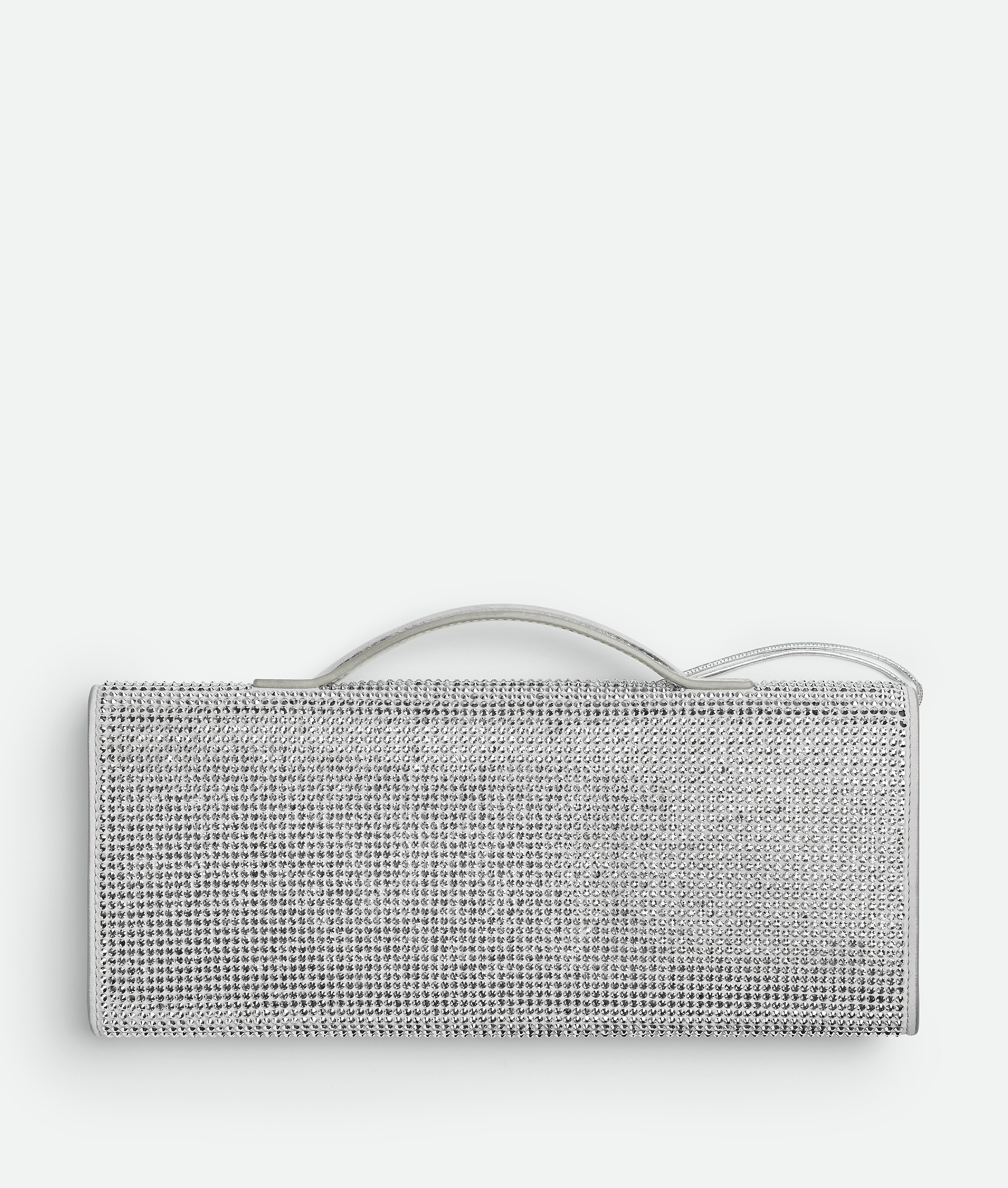 Bottega Veneta Women Andiamo Clutch With Rhinestones In Silver