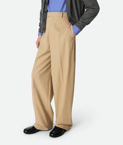 Men's Cotton Twill Straight Trousers in Beige Bottega Veneta Finland EN - Image 2