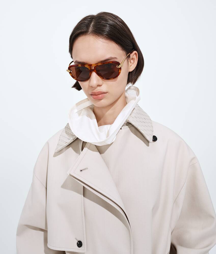 Lunettes de soleil aviateur Knot en Havana/brown Bottega Veneta Canada FR - Image 2