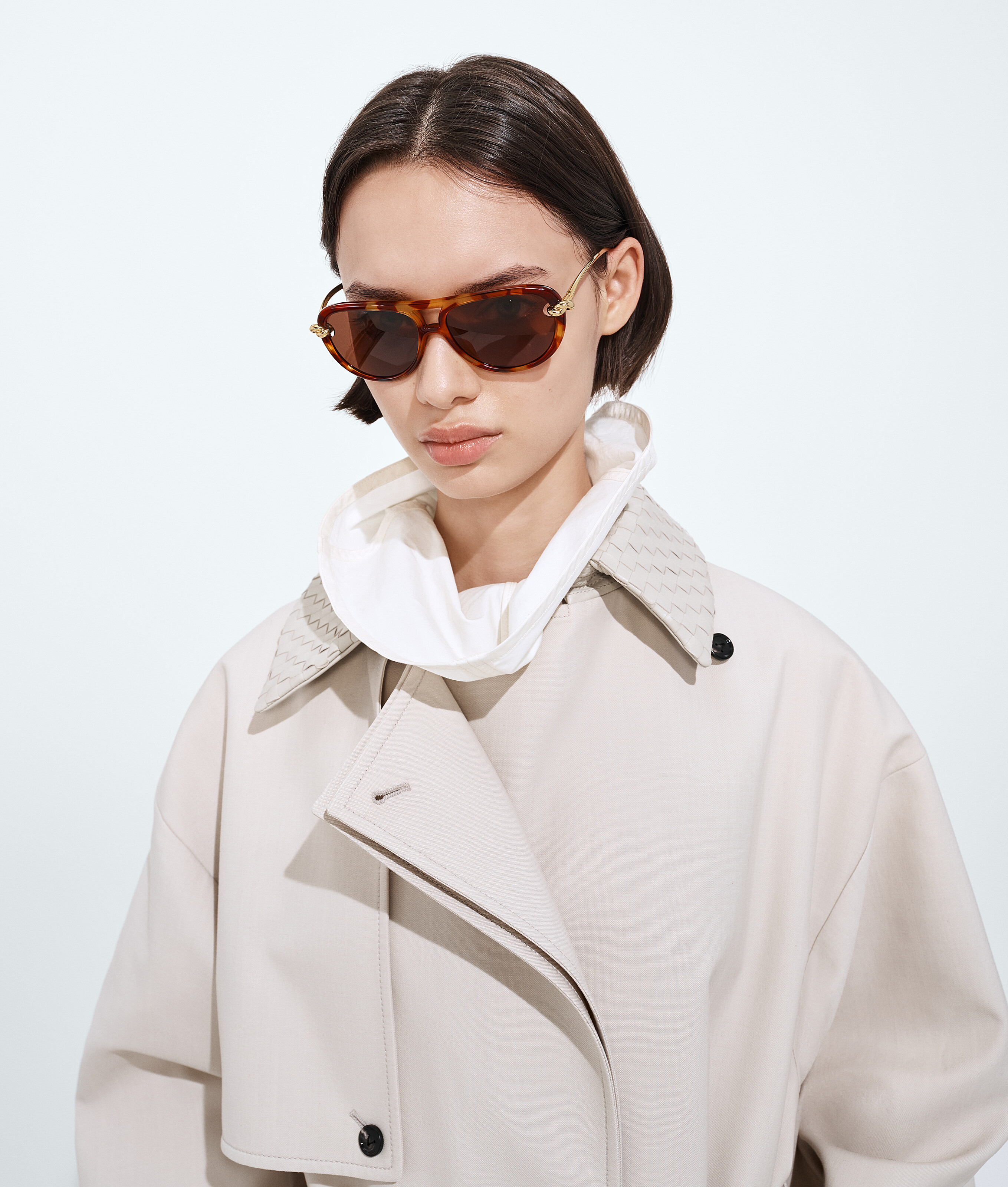 Lunettes de soleil aviateur Knot en Havana/brown Bottega Veneta Monaco FR - Image 2