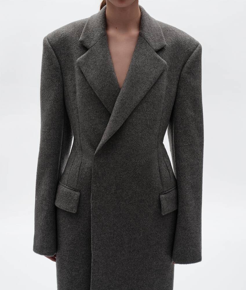 Women's Cashmere Coat in Slate melange Bottega Veneta Lithuania EN - Image 4