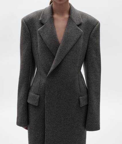 Women's Cashmere Coat in Slate melange Bottega Veneta Lithuania EN - Image 4