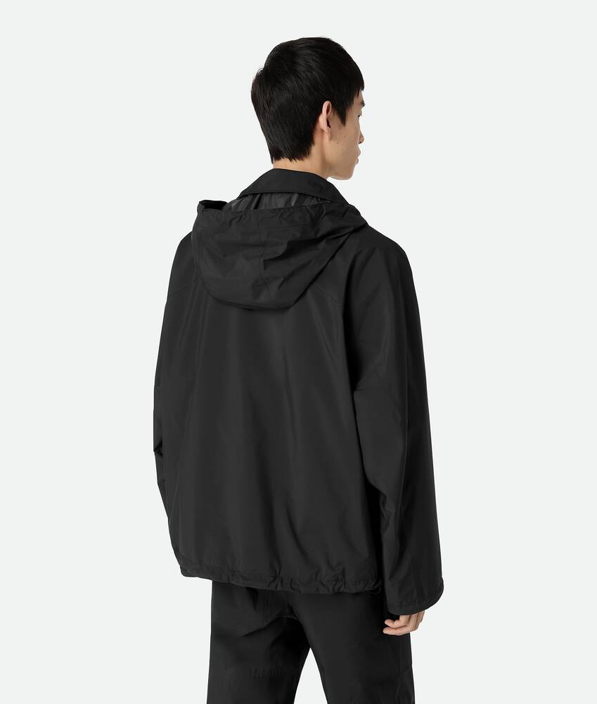 Men's Packable Nylon Hooded Blouson in Black | Bottega Veneta TW