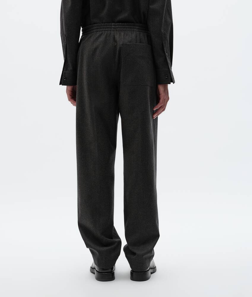 Men's Compact Wool Flannel Pants in Green/mudstone mel Bottega Veneta Qatar EN - Image 3