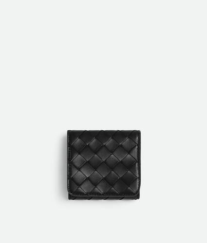 Women's Intrecciato Tri-Fold Wallet in Black Bottega Veneta Thailand EN - Image 1