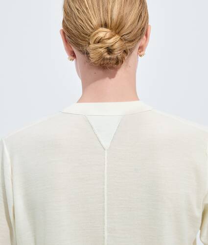 Women's Cashmere T-Shirt in Chalk Bottega Veneta United States EN - Image 4