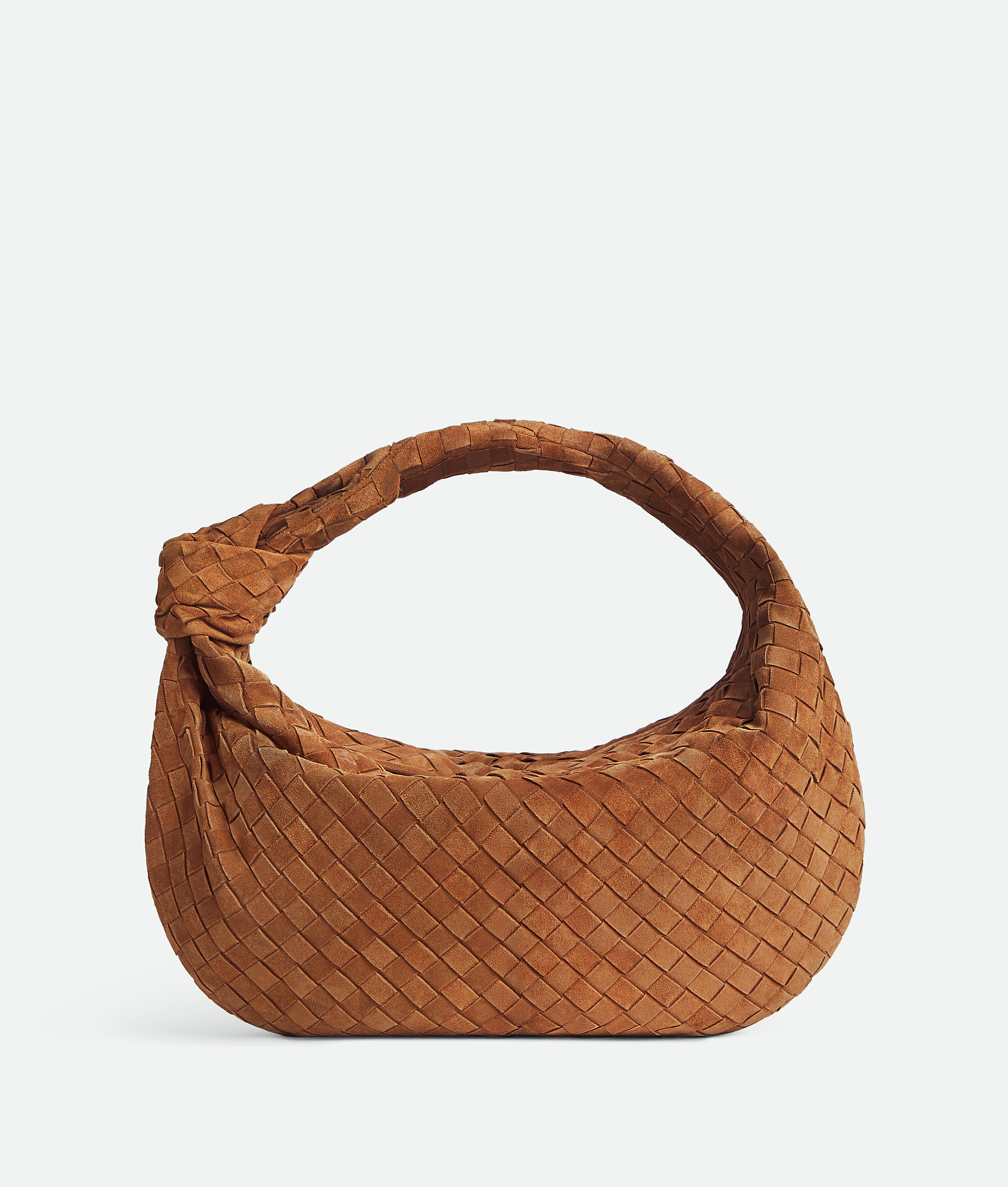 Bottega Veneta Teen Jodie Intrecciato Suede Hobo In Orange