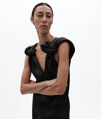 プリッセ サテン ドレス のために ウィメンズ で ダブルブラック Bottega Veneta 日本 JA - Image 3