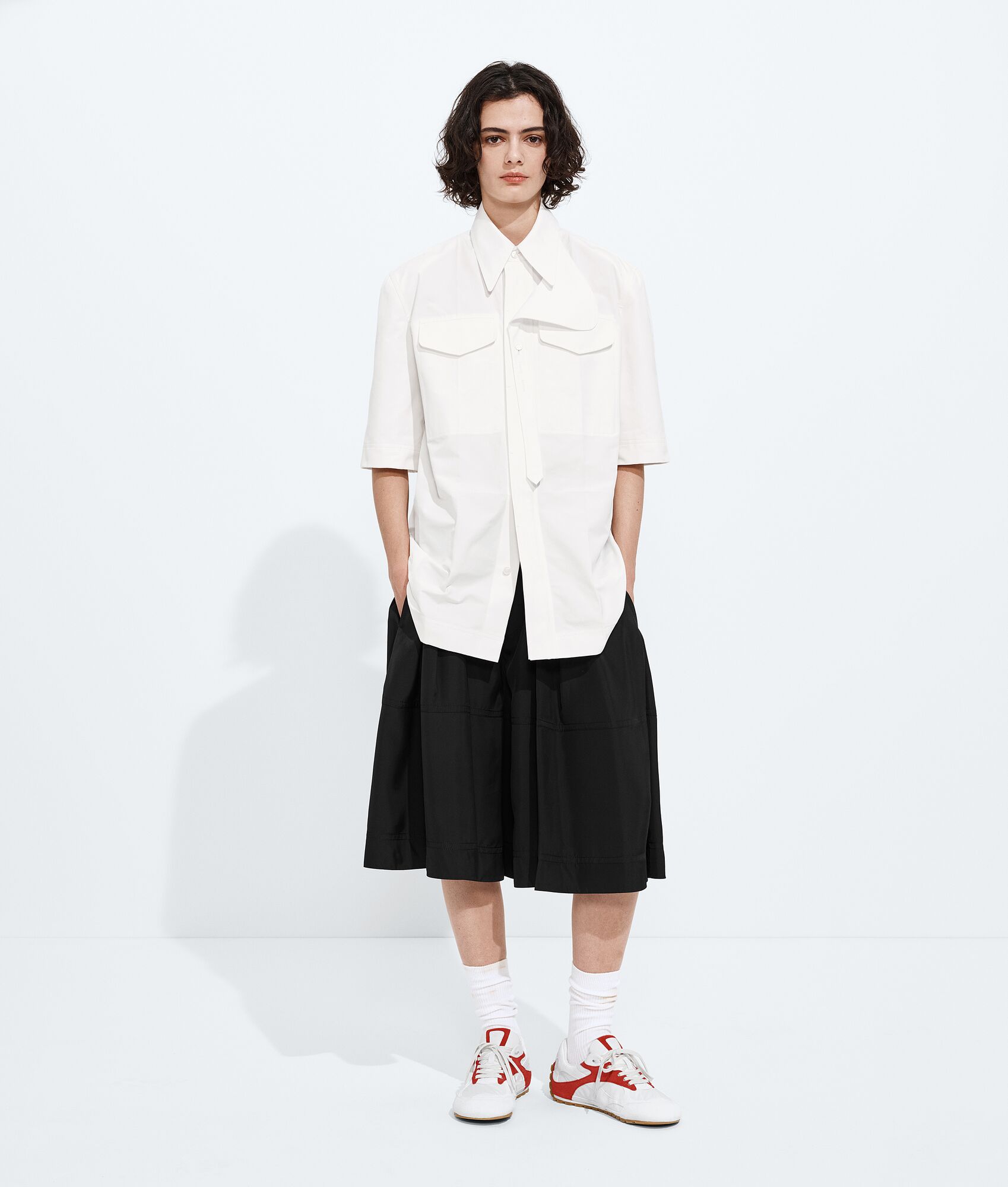 Women's Orbit Flash Sneaker in Optic white/cardinal | Bottega Veneta AE
