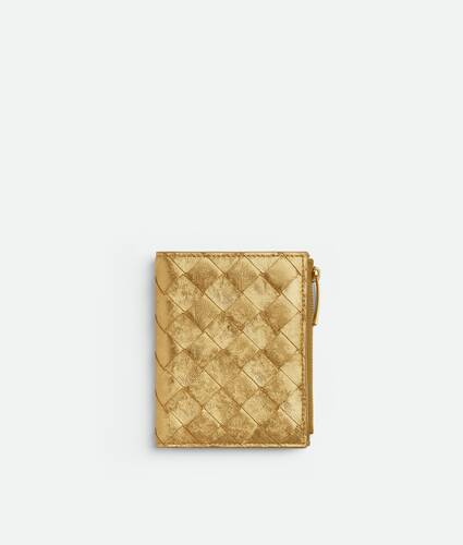 Women's Intrecciato Small Bi-Fold Wallet in Gold Bottega Veneta Greece EN - Image 1