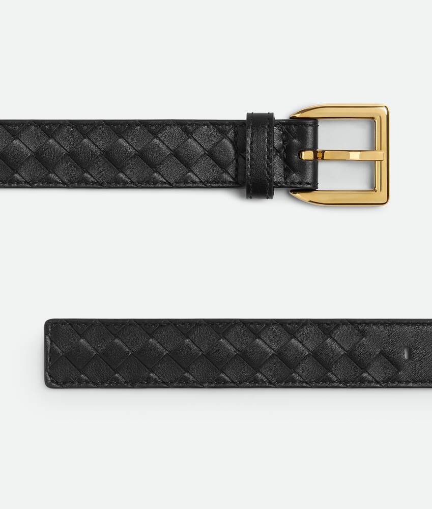 Women's Intrecciato Piccolo Belt in Black Bottega Veneta France EN - Image 4