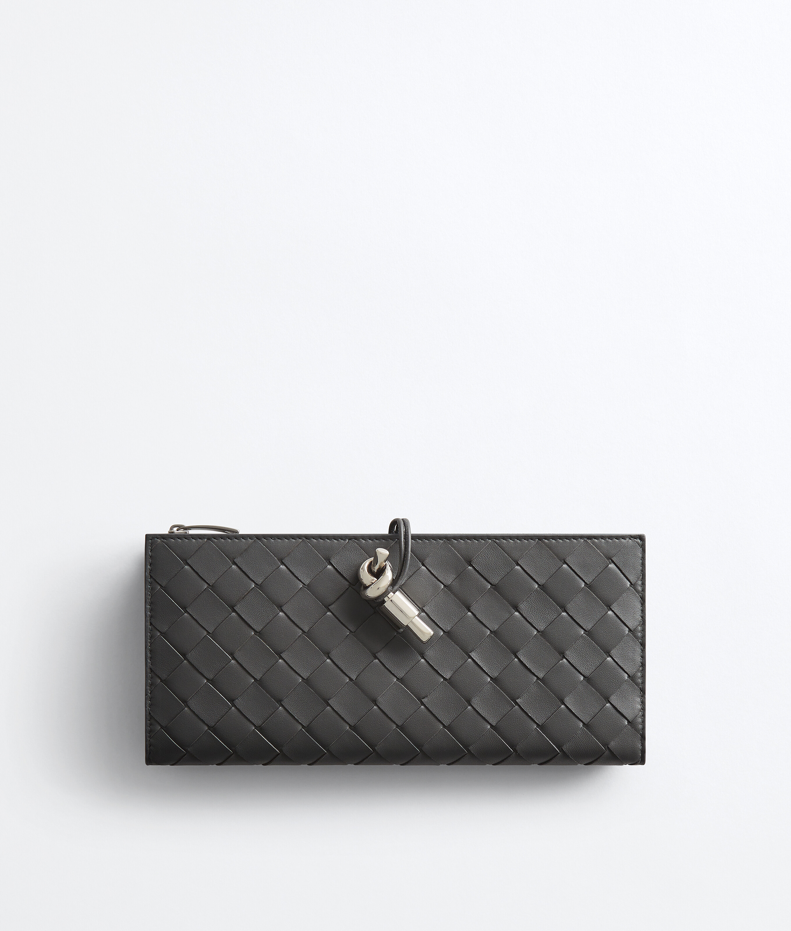 Bottega Veneta Andiamo Wallet Organizer In Obsidian Grey