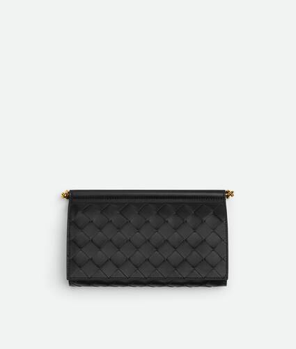 Ela's Carteira Flap Solstice Tamanho Grande em Black Bottega Veneta Brasil PT - Image 1