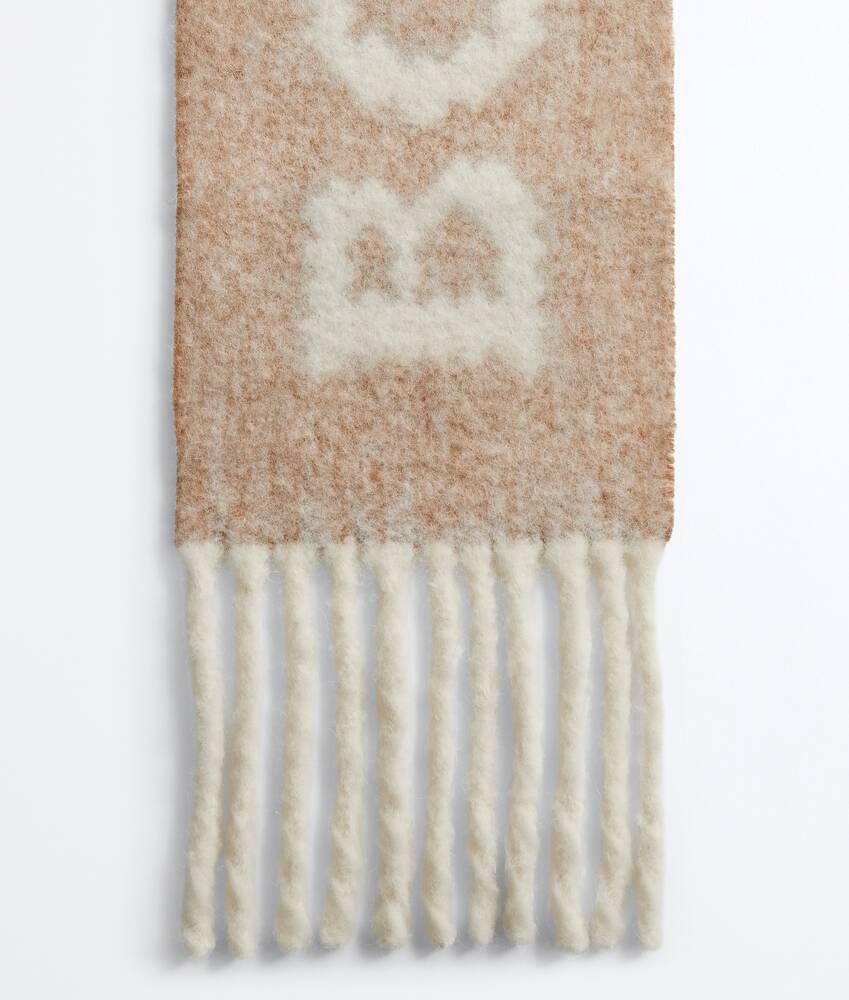 Women's Jacquard Wool and Mohair Scarf in Hemp/parchment Bottega Veneta Lithuania EN - Image 4