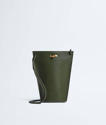 Women's Bacio Phone Bucket in Green tweed Bottega Veneta United States EN - Image 1