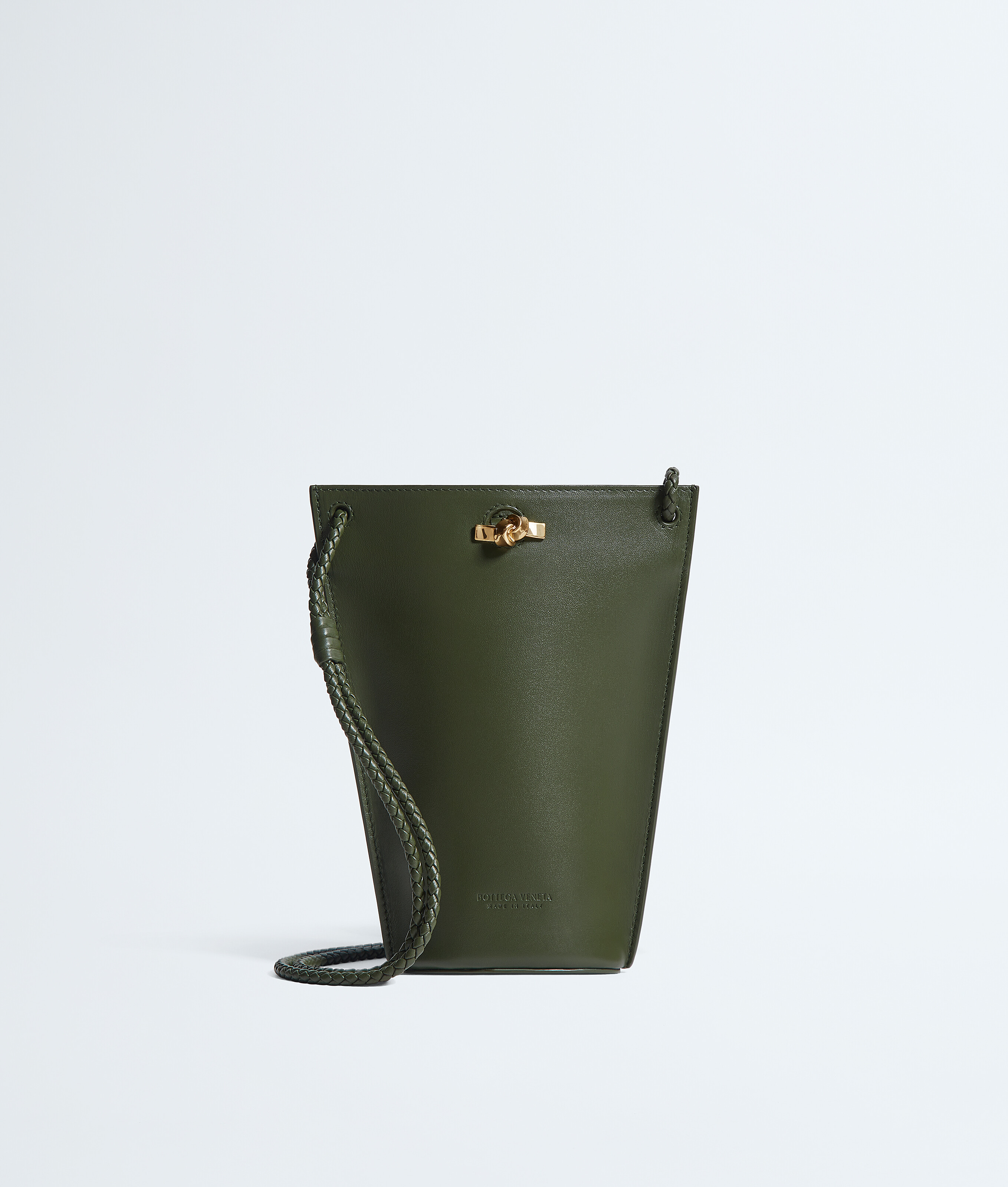 Women's Bacio Phone Bucket in Green tweed | Bottega Veneta US