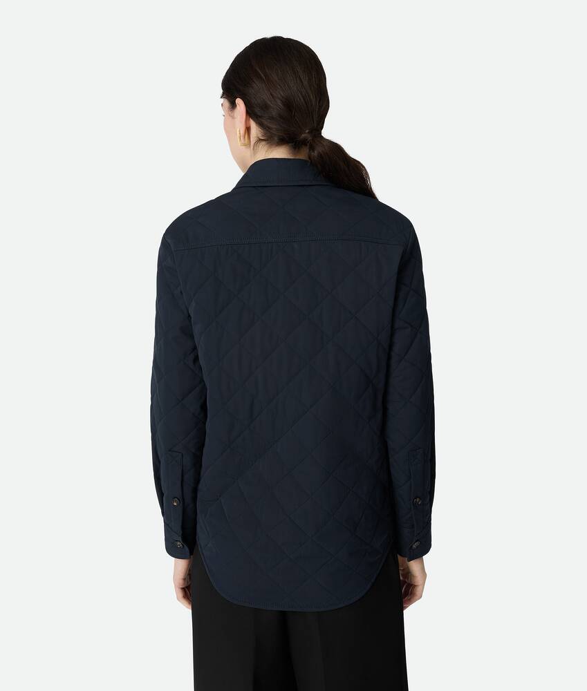 Women's Quilted Cotton Overshirt in Midnight blue Bottega Veneta Japan EN - Image 3