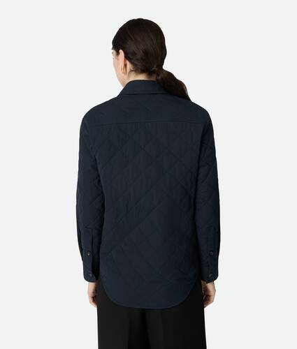 Women's Quilted Cotton Overshirt in Midnight blue Bottega Veneta United States EN - Image 3