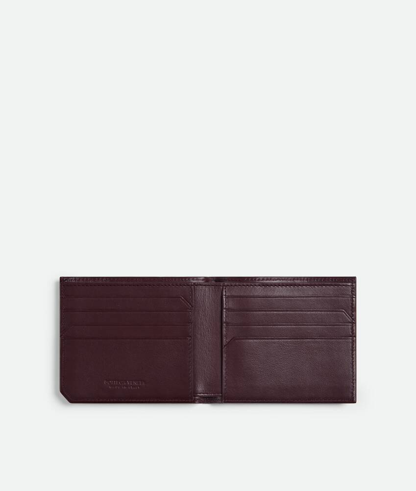 Men's Intrecciato Piccolo Bi-Fold Wallet in Dark barolo Bottega Veneta Italy EN - Image 2