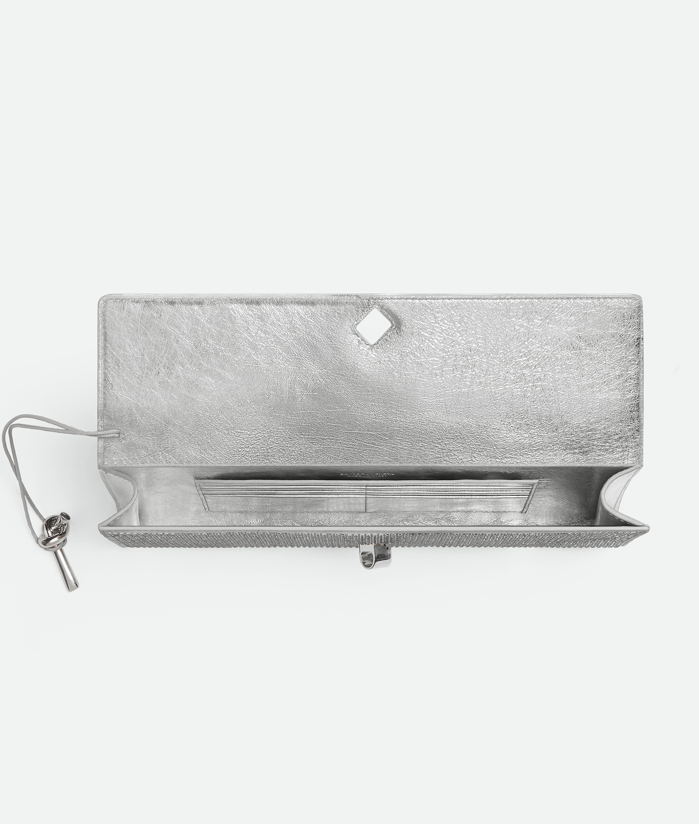 Bottega Veneta Women Andiamo Clutch With Rhinestones In Silver