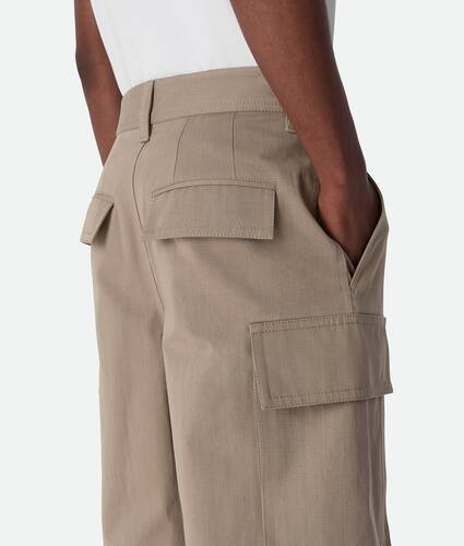 Men's Cotton Twill Cargo Pants in Grey seal Bottega Veneta Lithuania EN - Image 4