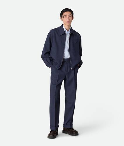 Men's Melange Wool Blouson in Dark indigo Bottega Veneta United States EN - Image 4