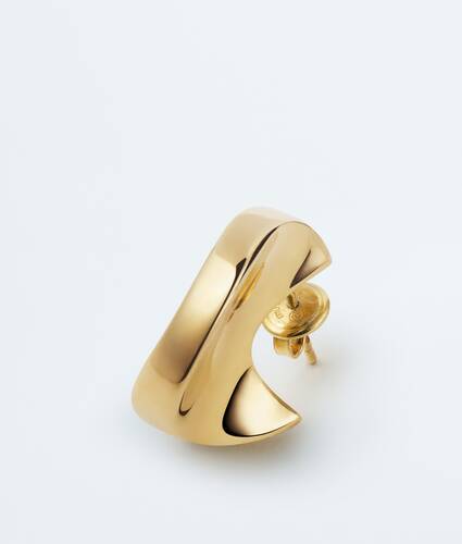 Women's Small Disc Earrings in Yellow gold Bottega Veneta Taiwan EN - Image 3