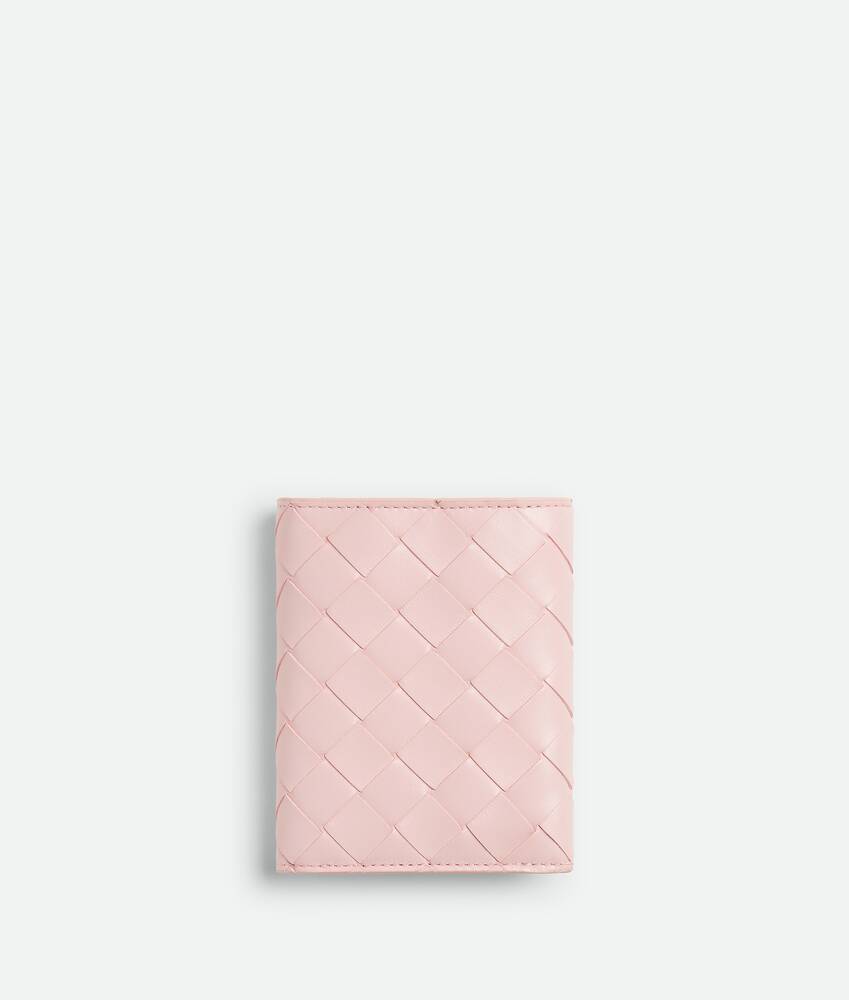 Women's Intrecciato Tri-Fold Wallet in Rose Bottega Veneta South Korea EN - Image 3