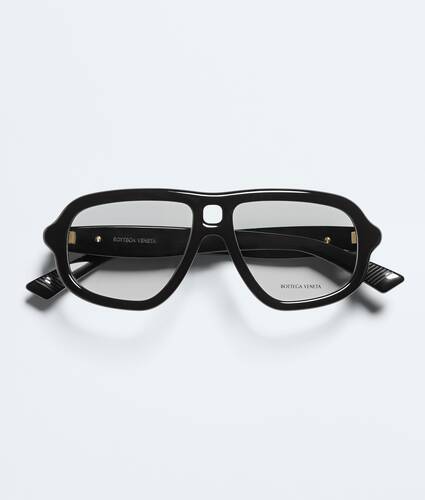 Sophia Ribbon Aviator Eyeglasses in Black/transparent Bottega Veneta Croatia EN - Image 1