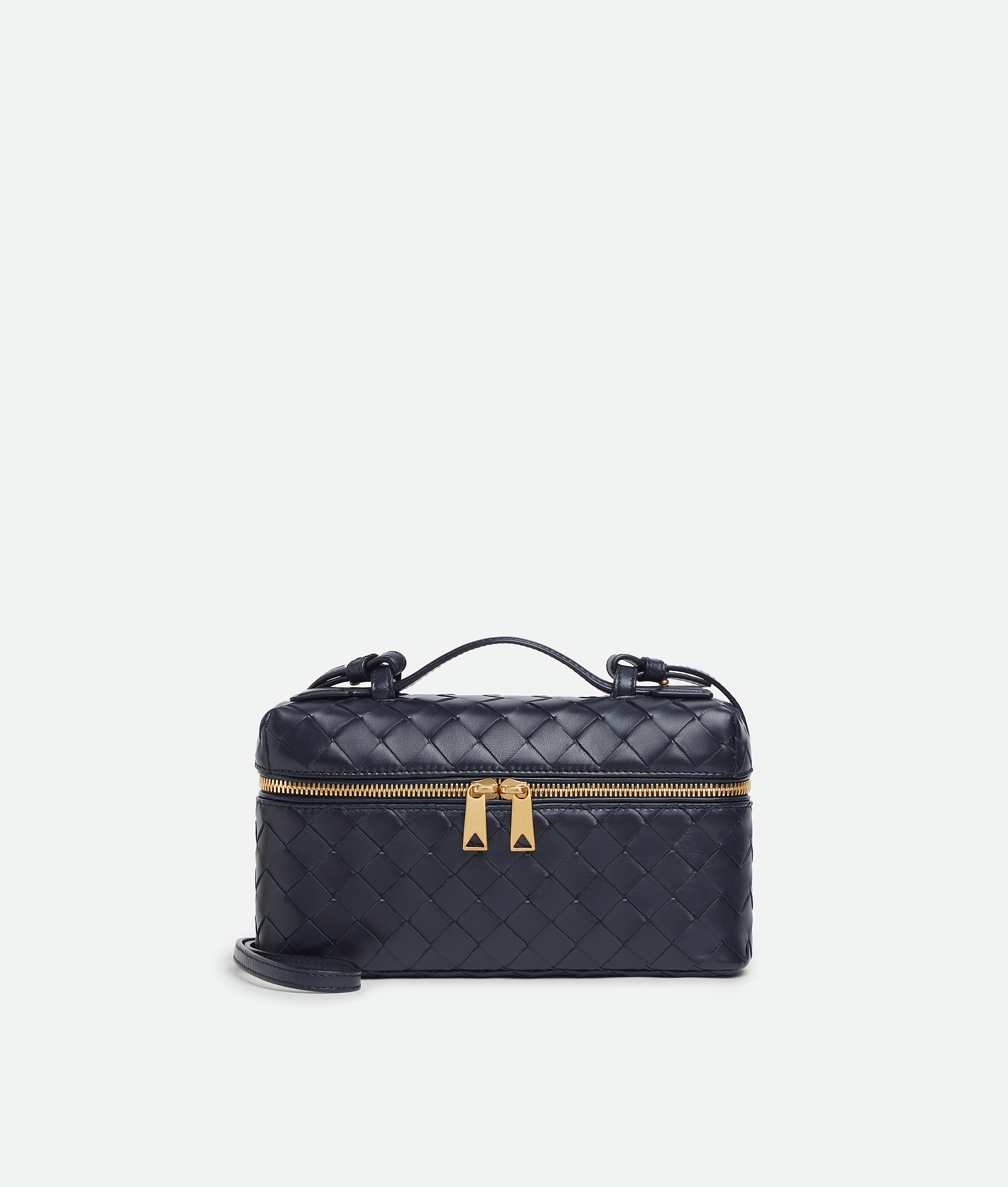 Bottega Veneta Bang Bang Vanity Case In Intrecciato Leather In Black