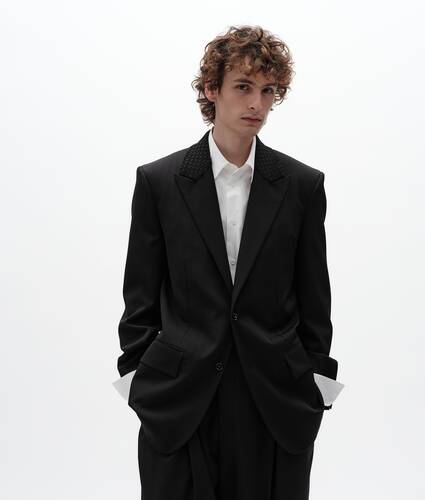 Men's Wool Twill Jacket in Double black Bottega Veneta Qatar EN - Image 1