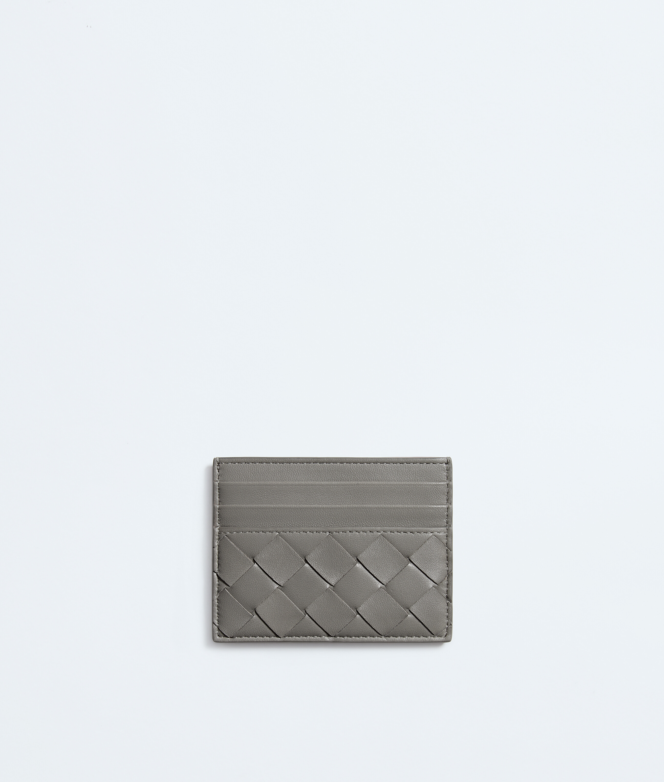 Women's Intrecciato Credit Card Case in Basalt/lava red Bottega Veneta Czechia EN - Image 2