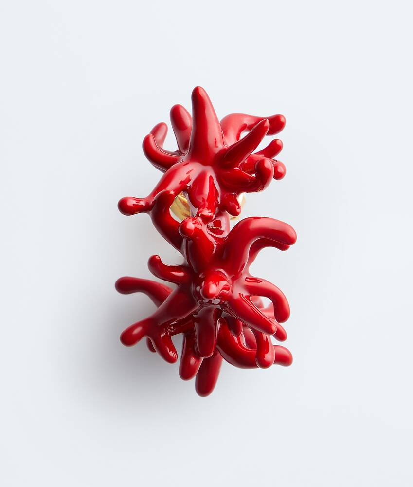Women's Sea Coral Hoop Earrings in Cardinal Bottega Veneta Zimbabwe EN - Image 3