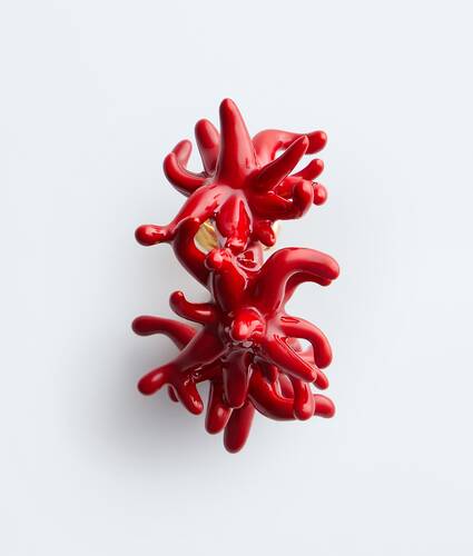 Women's Sea Coral Hoop Earrings in Cardinal Bottega Veneta Zimbabwe EN - Image 3