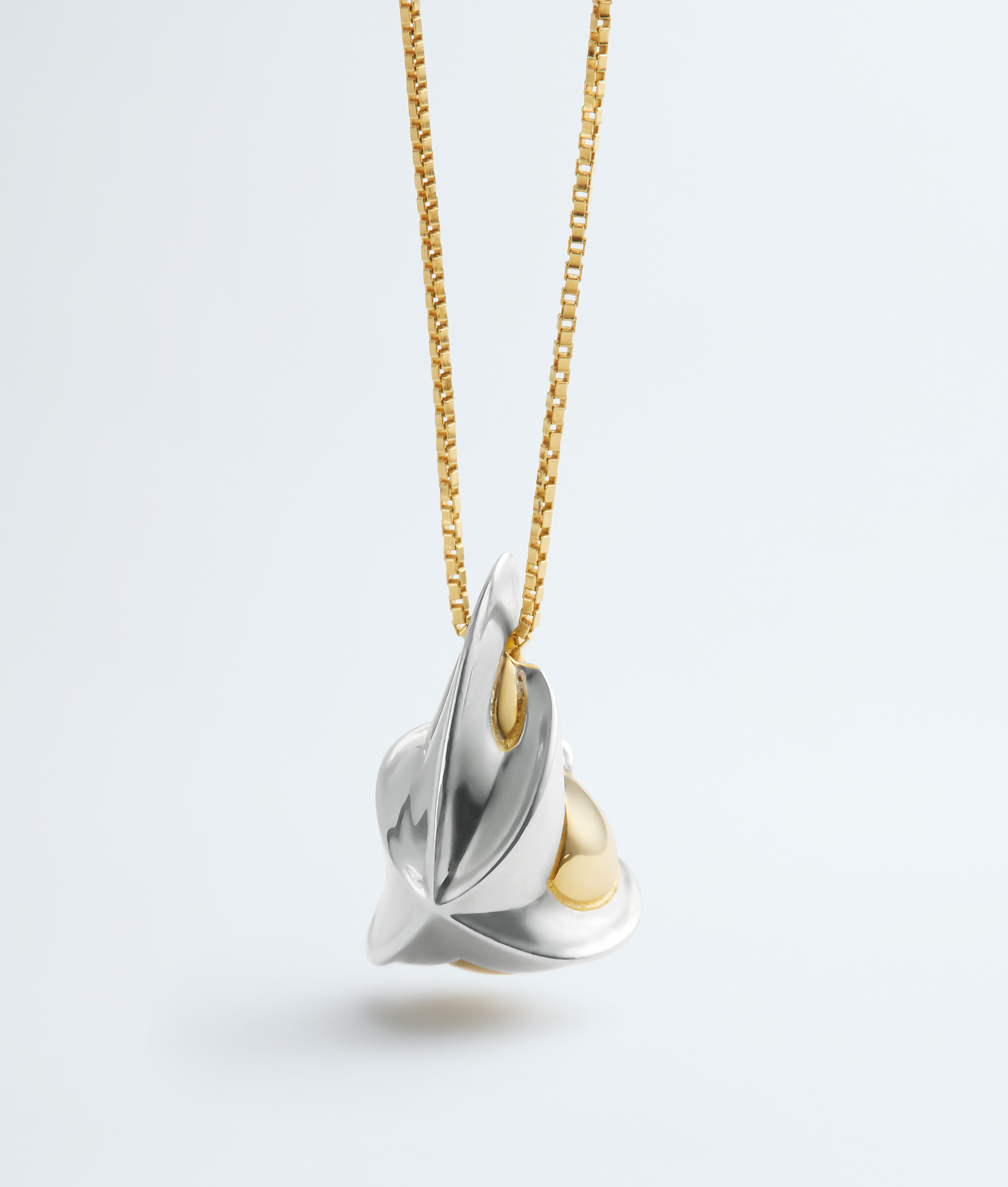 Women's Drop Pendant Necklace in Silver/yellow gold Bottega Veneta Luxembourg EN - Image 3