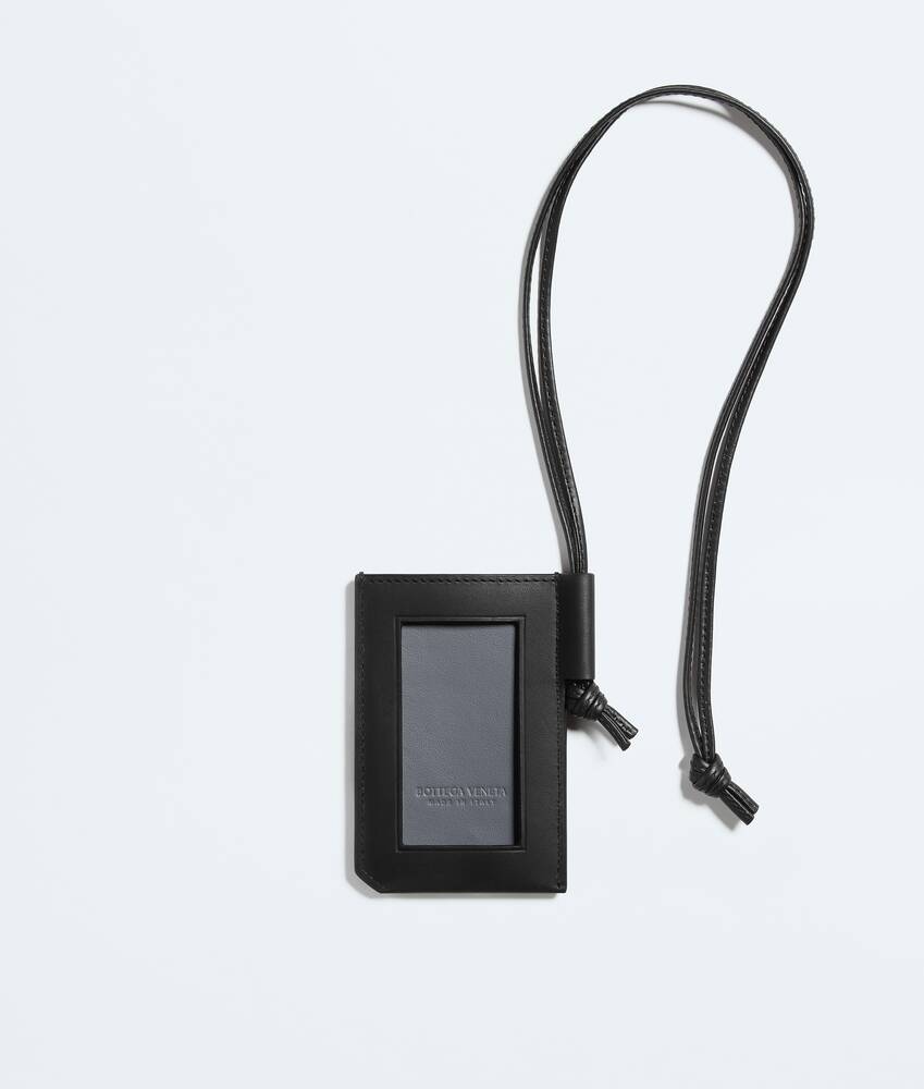 Men's Intrecciato Piccolo Badge Holder in Black/thunder Bottega Veneta Czechia EN - Image 2