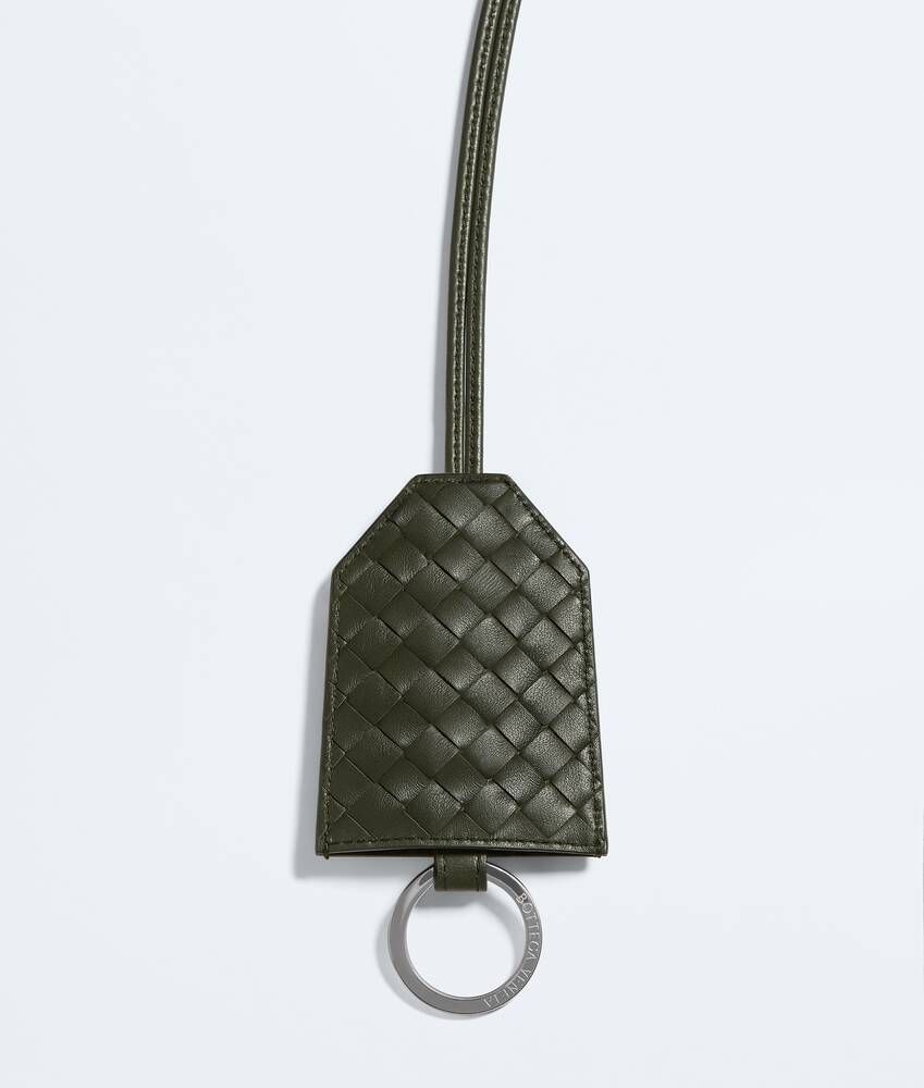 Key Holder Necklace  in Bark green Bottega Veneta Italy EN - Image 4