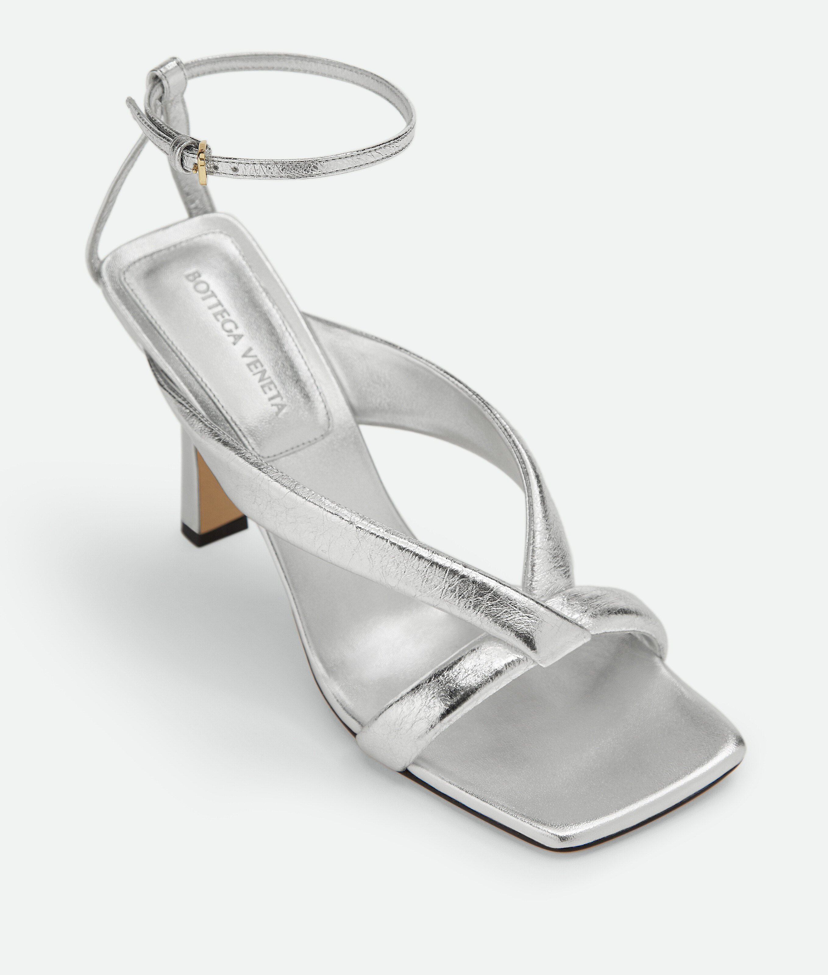 Bottega Veneta Riva Strap Sandal In Metallic