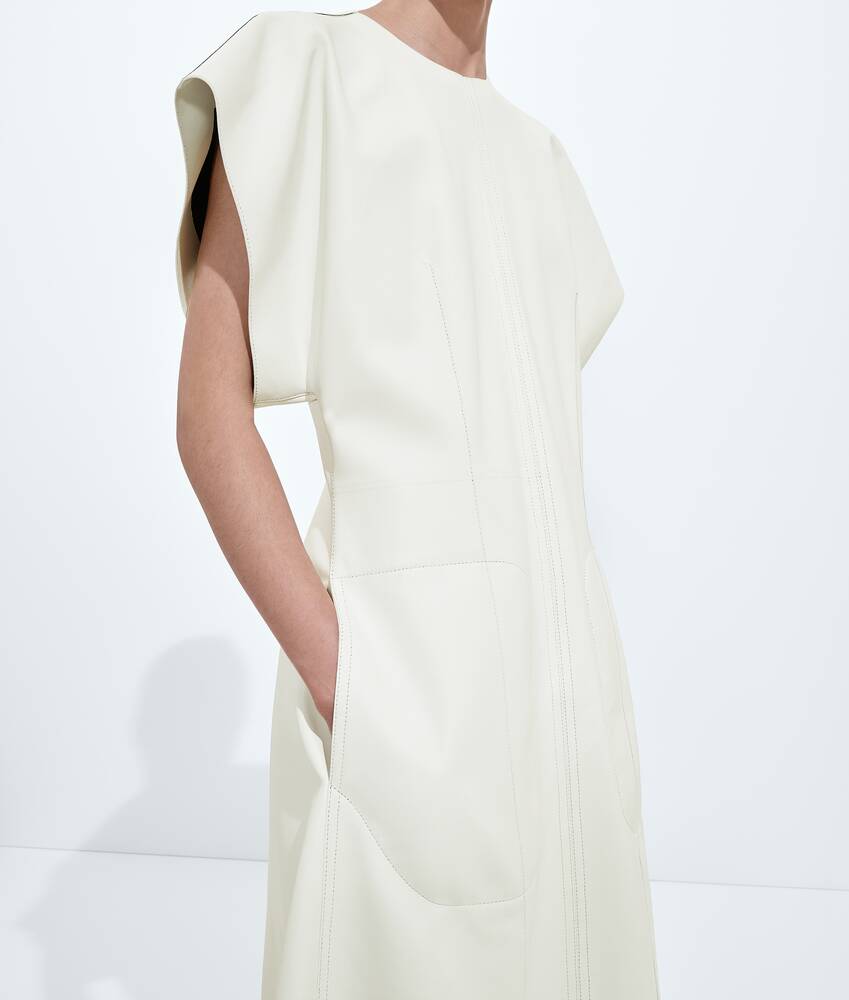 Women's Bonded Leather Dress in Chalk/double black Bottega Veneta Germany EN - Image 2