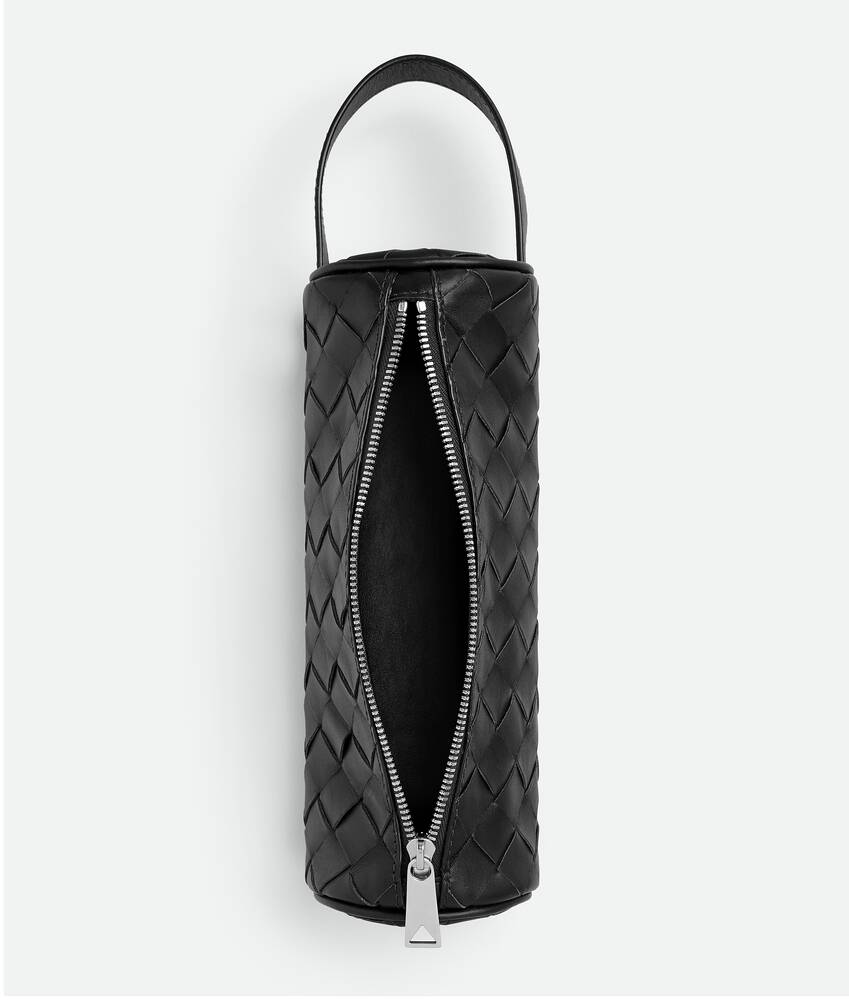 Intrecciato Cylinder Pencil Case in Black Bottega Veneta Latvia EN - Image 3